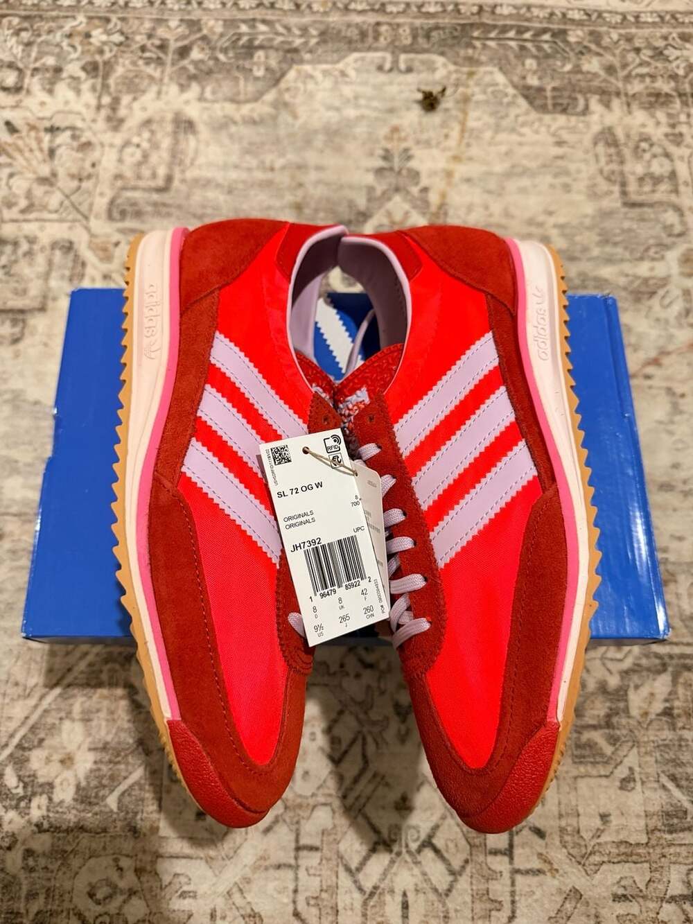 Adidas Women's SL 72 OG Sneakers Solar Red/Ice Lavender JH7392 - Picture 5 of 10